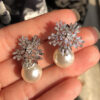 SlLVER STERLING ZIRCON SNOWFLAKES