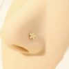 SOLID GOLD FLOWER ZIRCON NOSE PIN